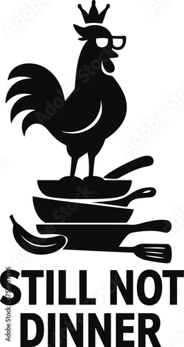 Silhouette of a chicken isolated on transparent background