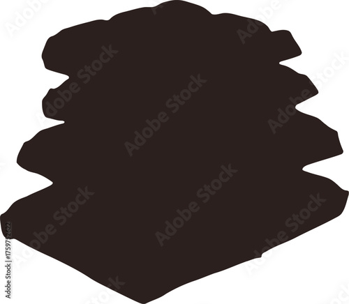 Stack of dark chocolate pieces with rough edges on white background cocoa sweet
