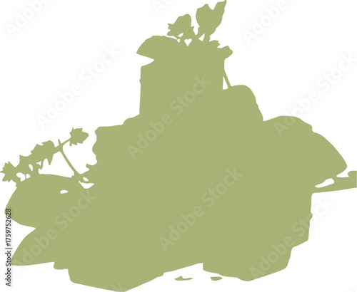 Stack of feta cheese cubes with herbs and leaves on white food dairy