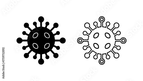 Coronavirus particle outline with transparent background