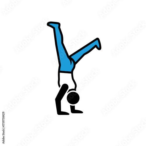 A man doing a handstand on a transparent background