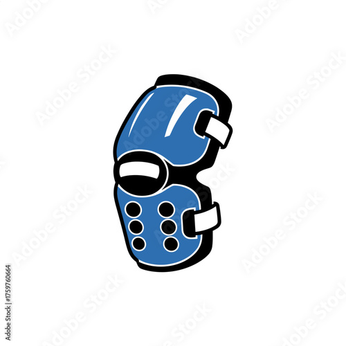 Blue football knee pads on a transparent background