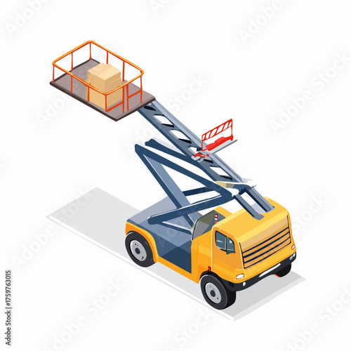 Scissor lift truck with cargo