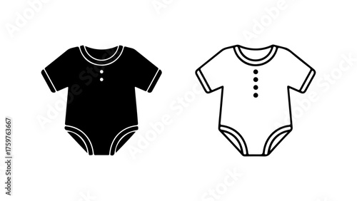 Baby bodysuit outline with transparent background