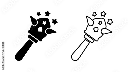 Magic wand with stars with transparent background