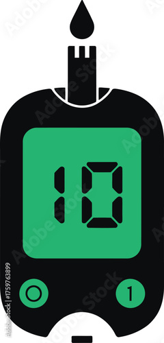 World diabetes day global health awareness symbol blood glucose monitor digital display
