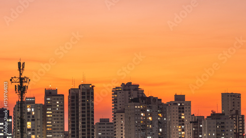 Wallpaper Mural The skyline of the north part of Sao Paulo, during blue hour and sunset. August 31, 2025. Sao Paulo, Brazil. Torontodigital.ca
