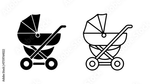 Baby strollers with transparent background