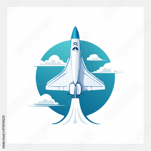 Space shuttle launching into the sky