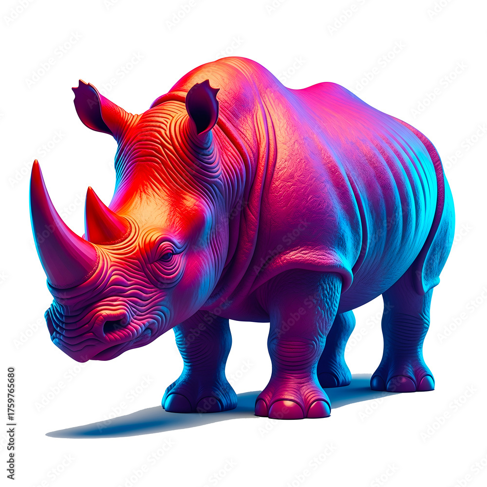 Fototapeta premium Rhinoceros Logo Silhouette Isolated on Transparent Background.