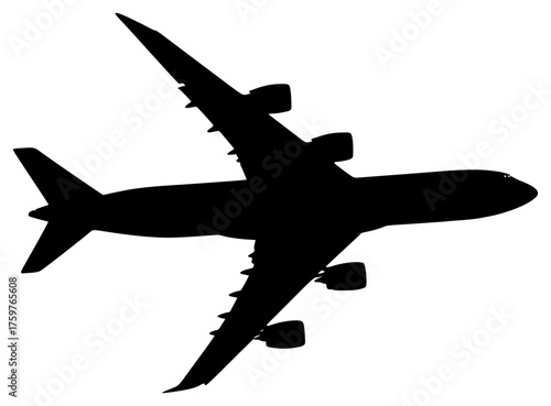 airplane on a transparent background, airplane, black, fly, picture, plane, silhouette, sky 