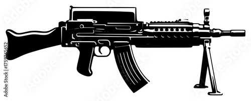 machine gun on a transparent background, black, drawing, gun, silhouette 