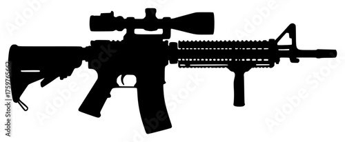 rifle on a transparent background, black, gun, silhouette 