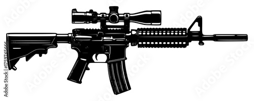 rifle on a transparent background, black, drawing, gun, icon, silhouette 