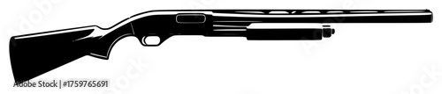 shotgun on a transparent background, black, drawing, gun, silhouette 