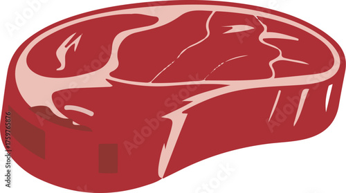 Raw beef steak with marbling isolated on a white background