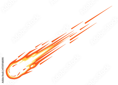 Minimalist Meteor Trail Vector Design | Glowing Falling Star Streak