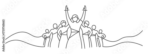 Minimalist Line Art Gender Equality Vector Design - Unity, Justice, Advocacy