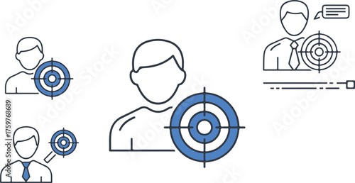 Business Target Audience Icons Set vector illustration