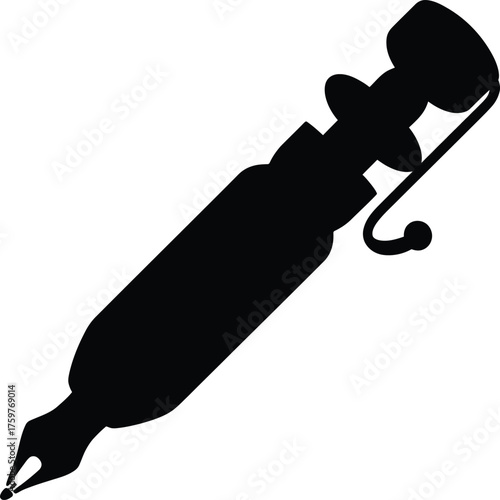 World diabetes day awareness symbol silhouette of a pen-shaped insulin syringe