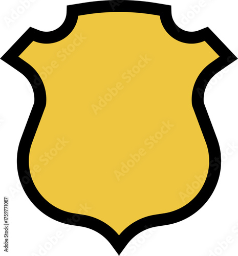 Shield with a wooden texture and rustic contours, designed in a traditional defense style.