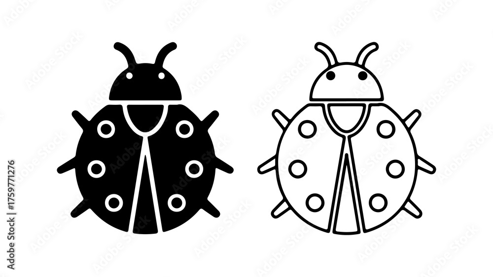 Obraz premium Ladybug icon with transparent background