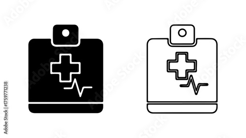 Medical app icon with heart rate and transparent background
