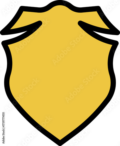 Templar-inspired crusader shield with a symmetrical structure and classic medieval defensive form, highlighted by black contour.