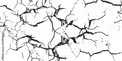 Intricate Network of Dry Cracked Earth Texture Pattern.