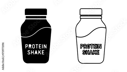 Protein shake bottles with transparent background