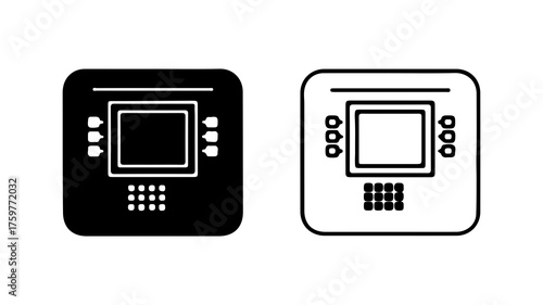 Automated teller machine icon with transparent background