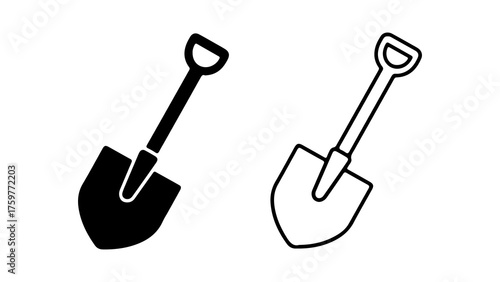 Shovel icons with transparent background