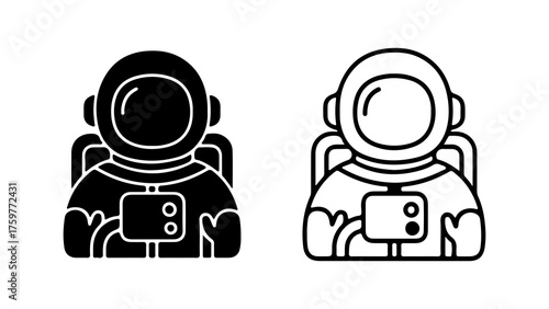 Astronaut taking photo with transparent background