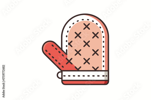 oven mitt simple kitchen glove dotted style icon