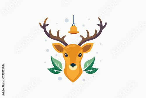 reindeer with bell reindeer head adorned with small bell