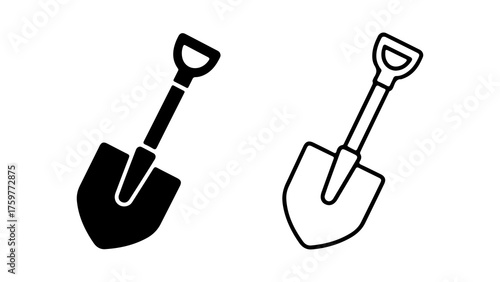 Garden shovel icons with transparent background