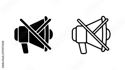 Sound off icons with transparent background