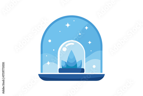 Snow dome candle icon candle enclosed in snowy globe