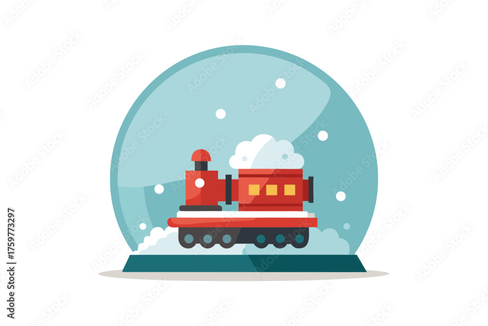 Naklejka premium toy train globe icon miniature train running around globe track