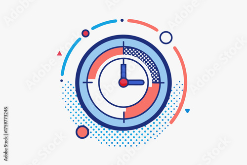time management clock icon dotted circle clock for productivity