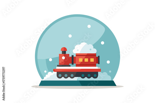 toy train globe icon miniature train running around globe track