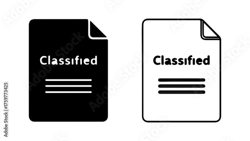 Classified document with transparent background