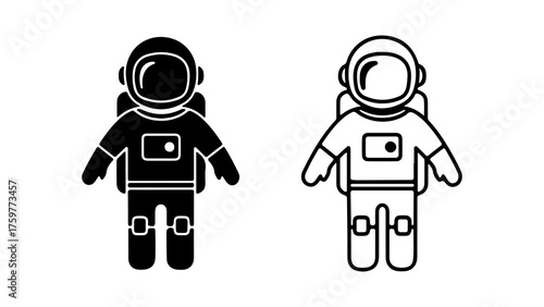 Astronaut icon set with transparent background