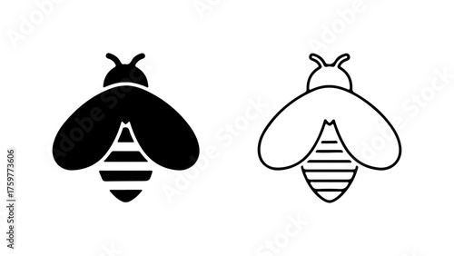 Bee icons with transparent background