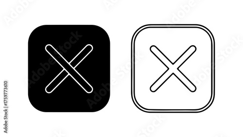 Cancel symbol with rounded corners with transparent background