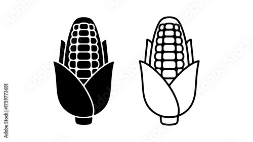 Corn cobs with husk with transparent background