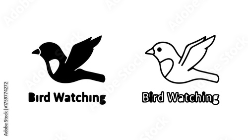 Bird watching logo set with transparent background