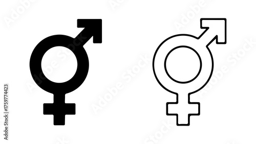 Gender symbols with transparent background