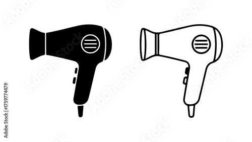 Hair dryer icon with transparent background