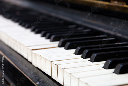 piano keys close up